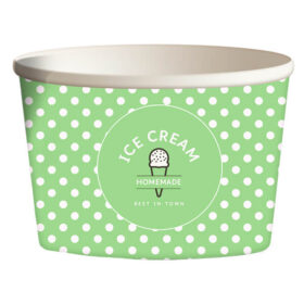 ΧΑΡΤΙΝΟ ΚΥΠΕΛΟ ΠΑΓΩΤΟΥ (5oz) - (DOT) (GREEN) - (50τεμ.)