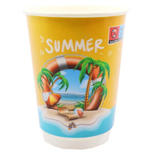 ΠΟΤΗΡΙ ΧΑΡΤΙΝΟ SUMMER (DOUBLE WALL) (ΠΟΡΤΟΚΑΛΙ) (12οz-14oz) - (25τεμ.)